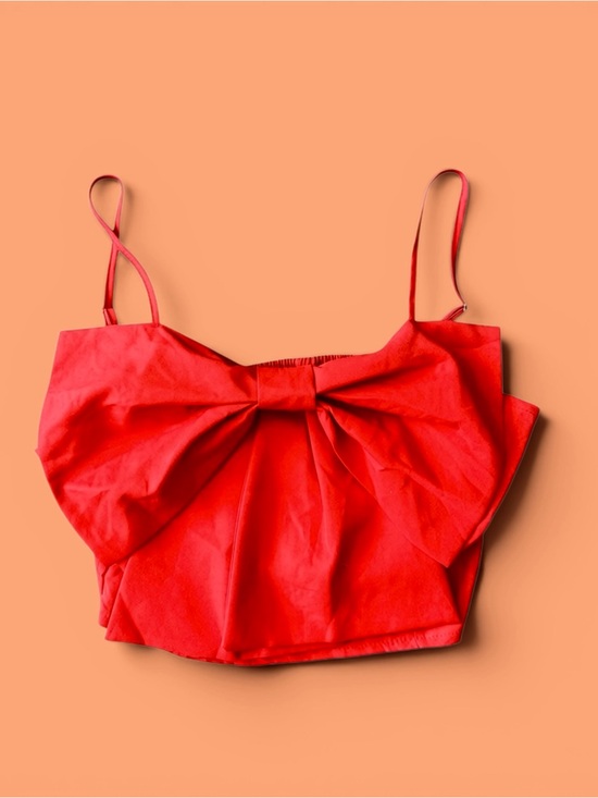 SHEIN Tops - Red Bow-Front Spaghetti Strap Cami